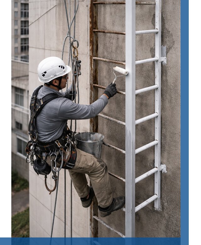 Покраска пожарных лестниц в Сибае от 4624 р. | ВЫСОТНИК-Сба