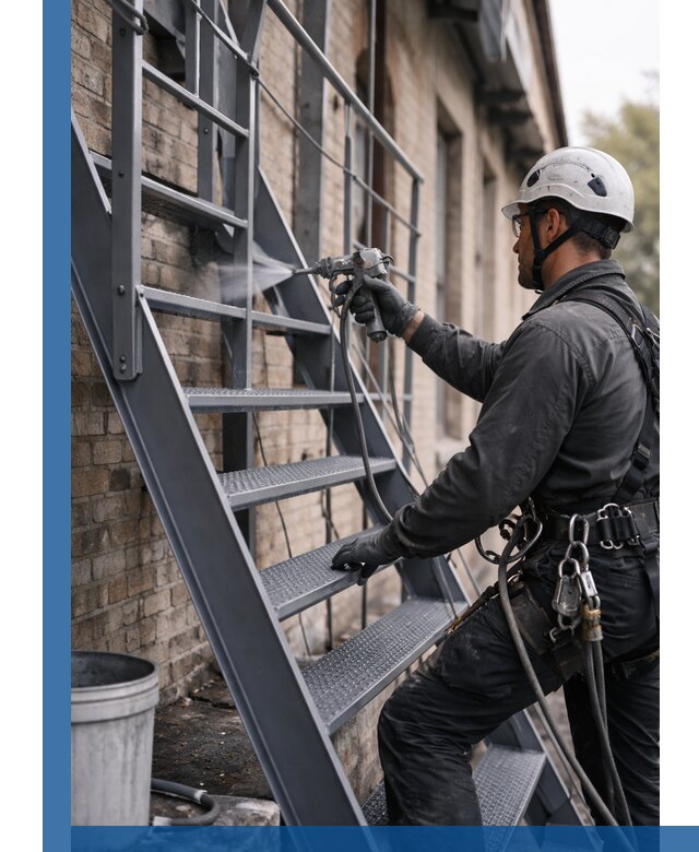 Покраска и антикоррозионная защита пожарных лестниц в Сибае