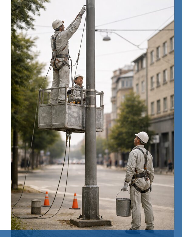 Покраска опор освещения в Сибае от 5138 р. | ВЫСОТНИК-Сба