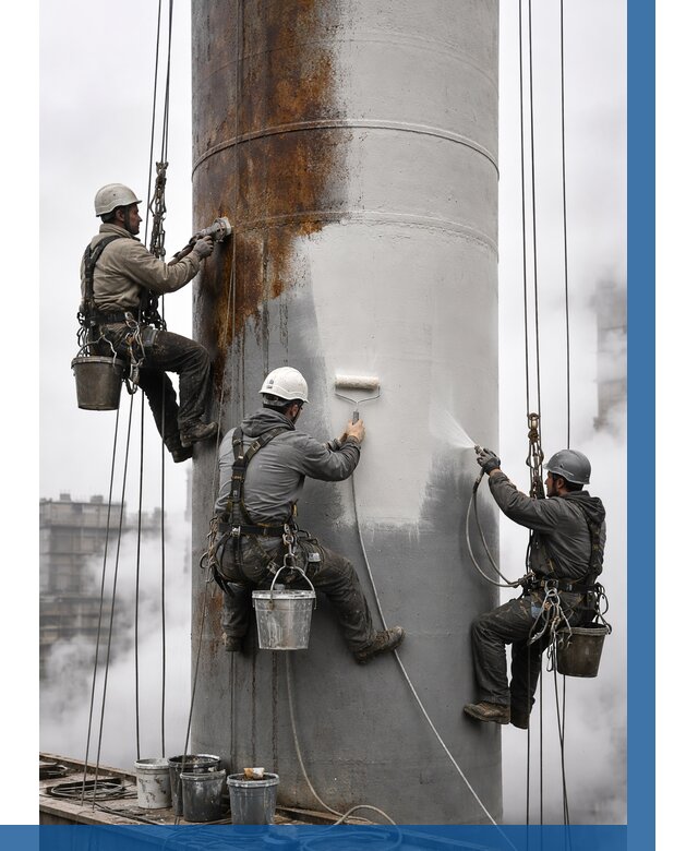 Покраска дымовых труб в Сибае от 8735 р. | ВЫСОТНИК-Сба