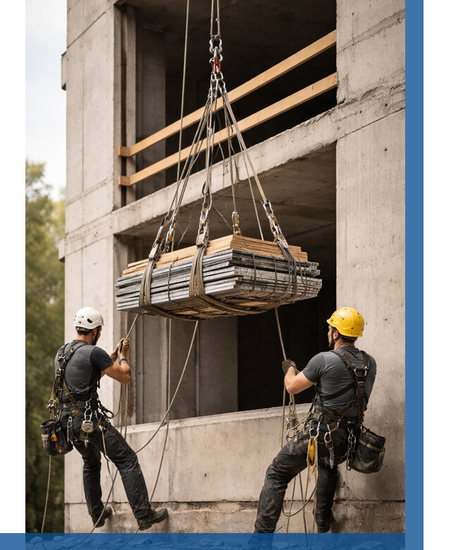 Подъем материала на этаж веревками в Сибае от 1541 р. | ВЫСОТНИК-Сба