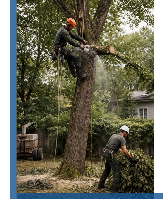 Кронирование деревьев в Сибае, безопасная высотная обрезка