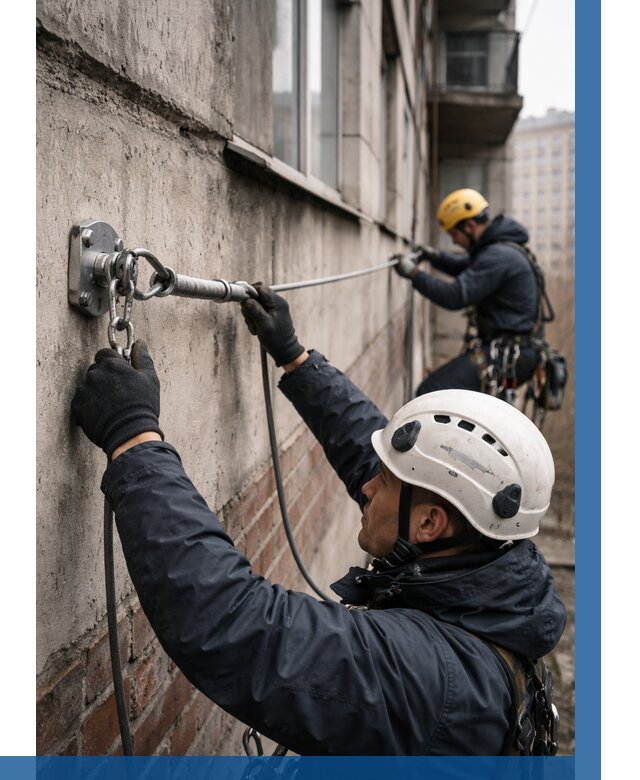 Монтаж анкерных линий в Сибае от 3083 р. | ВЫСОТНИК-Сба
