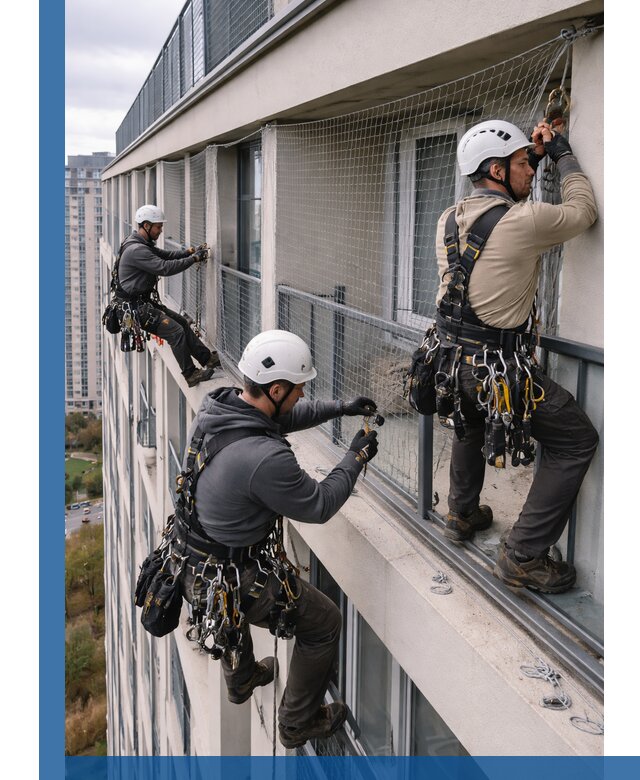 Профессиональный монтаж защитной сетки от птиц в Сибае